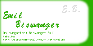 emil biswanger business card